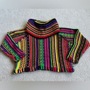 Michael Simon M L Cowl Neck Colorful Sweater